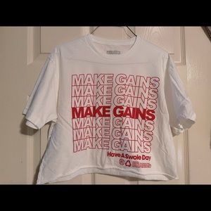Make Gains Crop Tee